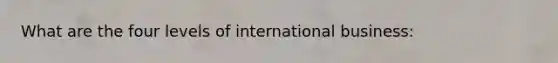 What are the four levels of international business: