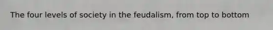 The four levels of society in the feudalism, from top to bottom