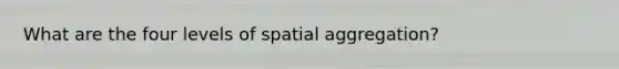 What are the four levels of spatial aggregation?