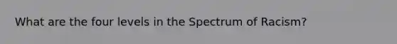 What are the four levels in the Spectrum of Racism?