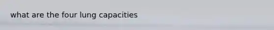 what are the four lung capacities