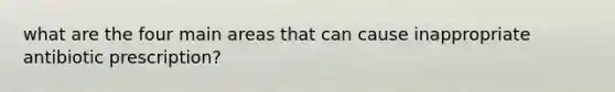 what are the four main areas that can cause inappropriate antibiotic prescription?