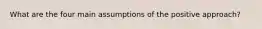 What are the four main assumptions of the positive approach?