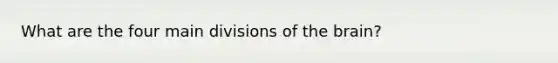 What are the four main divisions of <a href='https://www.questionai.com/knowledge/kLMtJeqKp6-the-brain' class='anchor-knowledge'>the brain</a>?