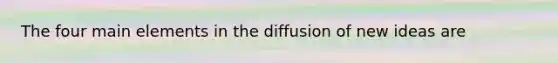 The four main elements in the diffusion of new ideas are