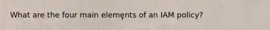 What are the four main elements of an IAM policy?