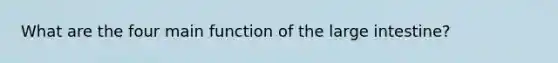 What are the four main function of the large intestine?