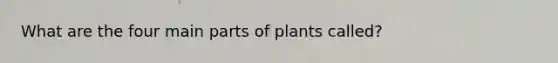 What are the four main parts of plants called?