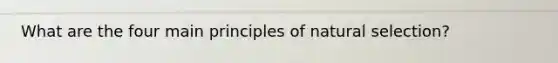 What are the four main principles of natural selection?