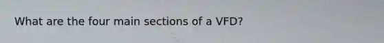 What are the four main sections of a VFD?