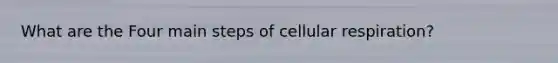 What are the Four main steps of cellular respiration?