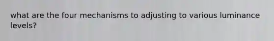 what are the four mechanisms to adjusting to various luminance levels?