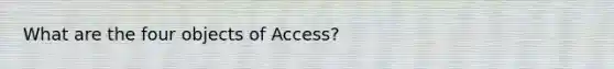 What are the four objects of Access?