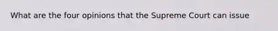 What are the four opinions that the Supreme Court can issue