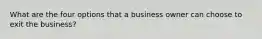 What are the four options that a business owner can choose to exit the business?