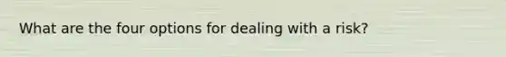 What are the four options for dealing with a risk?
