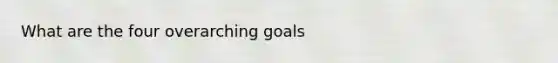 What are the four overarching goals