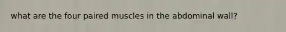 what are the four paired muscles in the abdominal wall?