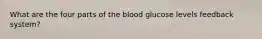 What are the four parts of the blood glucose levels feedback system?