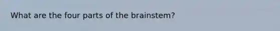 What are the four parts of the brainstem?