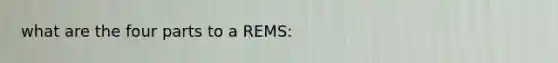 what are the four parts to a REMS: