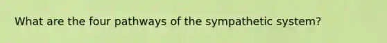 What are the four pathways of the sympathetic system?