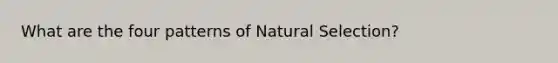 What are the four patterns of Natural Selection?