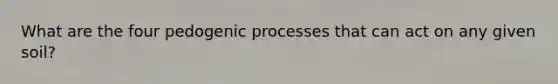 What are the four pedogenic processes that can act on any given soil?