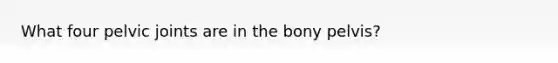 What four pelvic joints are in the bony pelvis?