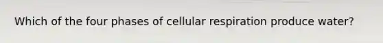 Which of the four phases of cellular respiration produce water?