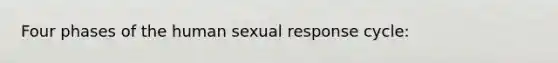 Four phases of the human sexual response cycle: