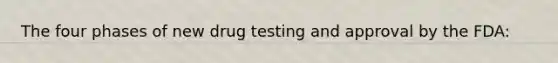 The four phases of new drug testing and approval by the FDA: