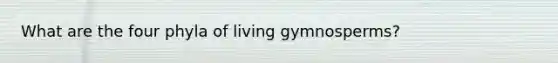 What are the four phyla of living gymnosperms?