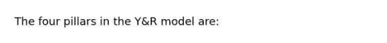 The four pillars in the Y&R model are: