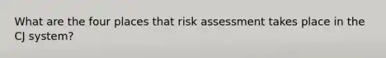 What are the four places that risk assessment takes place in the CJ system?