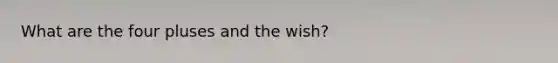 What are the four pluses and the wish?