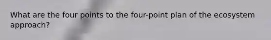 What are the four points to the four-point plan of the ecosystem approach?