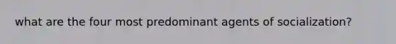 what are the four most predominant agents of socialization?