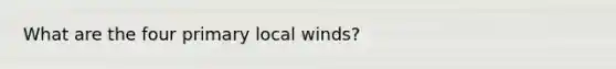 What are the four primary local winds?