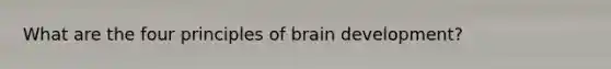 What are the four principles of brain development?