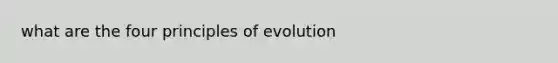 what are the four principles of evolution