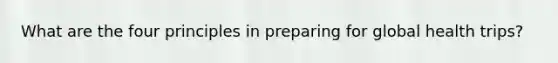 What are the four principles in preparing for global health trips?