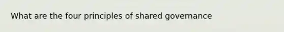 What are the four principles of shared governance