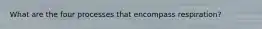 What are the four processes that encompass respiration?