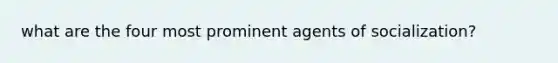 what are the four most prominent agents of socialization?