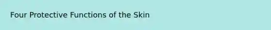 Four Protective Functions of the Skin