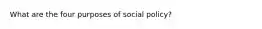 What are the four purposes of social policy?