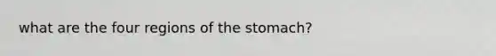 what are the four regions of the stomach?