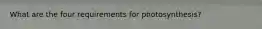 What are the four requirements for photosynthesis?