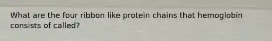 What are the four ribbon like protein chains that hemoglobin consists of called?